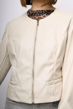 Giacca in similpelle con zip