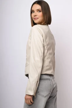 Giacca in similpelle con zip