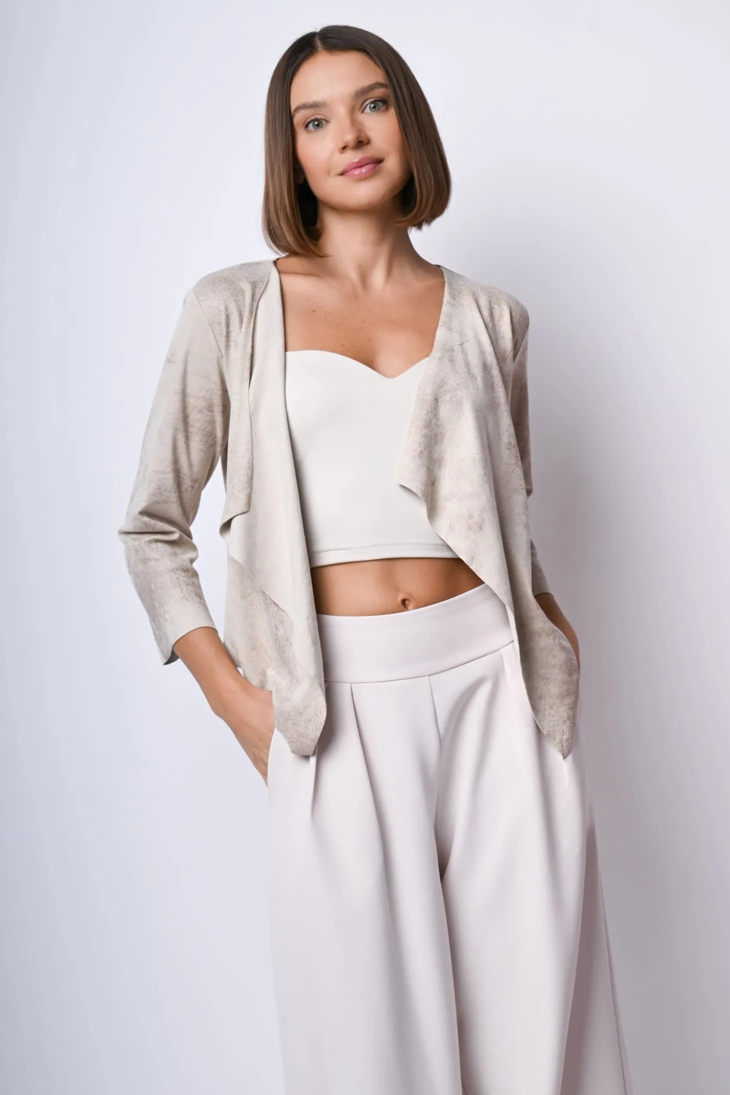 Giacca morbida in faux suede