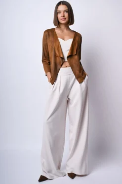 Giacca morbida in faux suede
