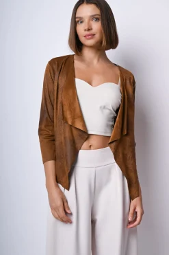 Giacca morbida in faux suede