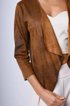 Giacca morbida in faux suede