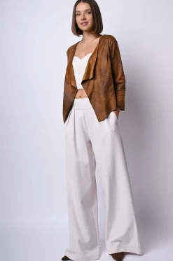 Giacca morbida in faux suede