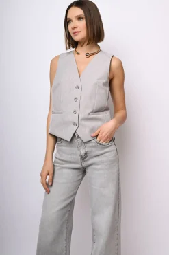 Gilet con retro in raso