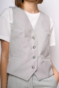 Gilet con retro in raso