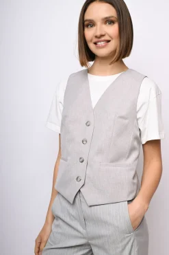 Gilet con retro in raso