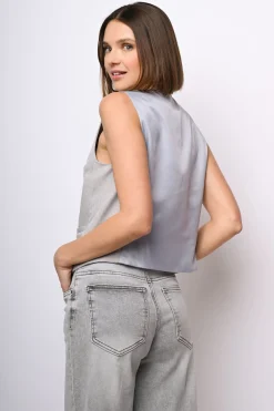 Gilet con retro in raso