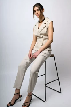 Gilet doppiopetto con cintura