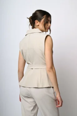 Gilet doppiopetto con cintura