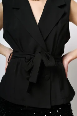 Gilet doppiopetto con cintura