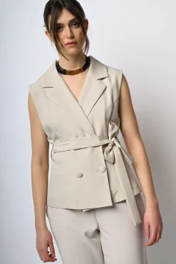Gilet doppiopetto con cintura