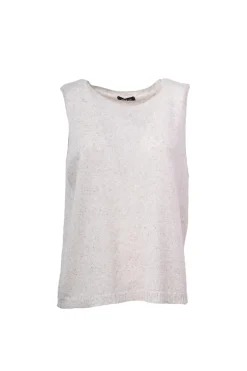 Gilet in maglia misto viscosa e lino