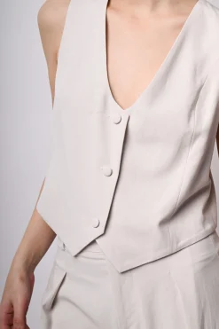 Gilet in viscosa e lino