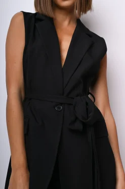Gilet monopetto con cintura