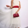 Gonna midi in tulle con paillettes