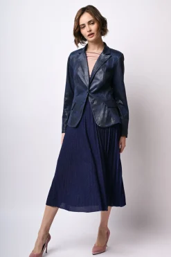 Gonna midi plissé in lurex