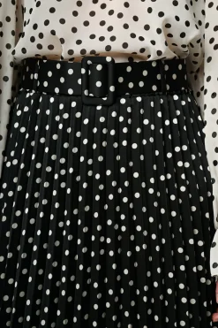 Gonna plissé a pois