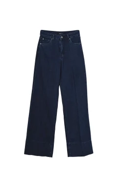 Jeans a gamba ampia con risvolto