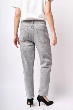 Jeans baggy con strass