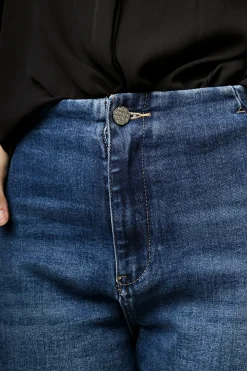 Jeans palazzo con strass