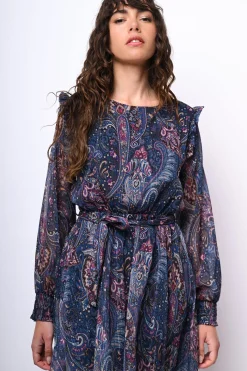 Mini abito a stampa paisley