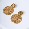 Orecchini a cerchi piatti con strass