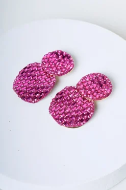 Orecchini a cerchi piatti con strass