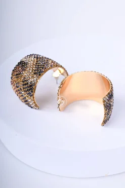 Orecchini con strass animalier