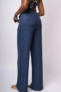 Pantalone palazzo in tessuto fiammato