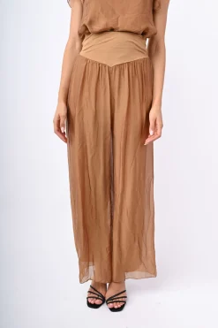 Pantalone palazzo misto seta
