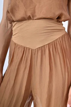 Pantalone palazzo misto seta