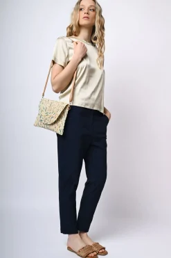 Pantaloni a gamba dritta misto viscosa