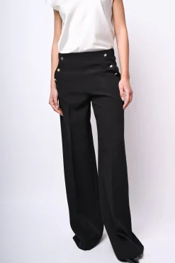Pantaloni a ponte con bottoni gioiello