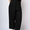 Pantaloni baggy in lino e viscosa