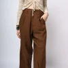 Pantaloni baggy in lino e viscosa