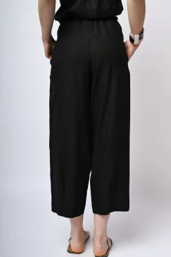 Pantaloni baggy in lino e viscosa