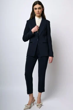 Pantaloni classici con cinta in raso