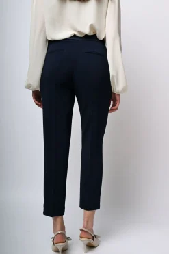 Pantaloni classici con cinta in raso
