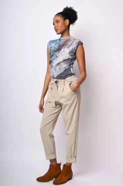 Pantaloni con cintura da annodare