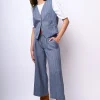 Pantaloni crop a stampa gessata