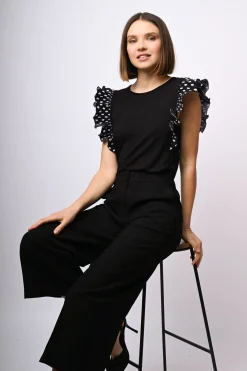 Pantaloni crop misto viscosa