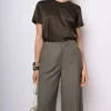 Pantaloni crop misto viscosa