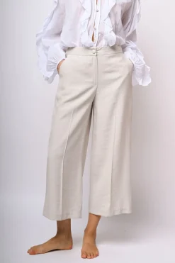 Pantaloni crop misto viscosa