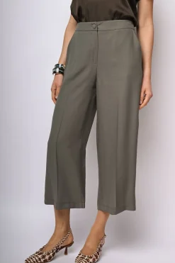 Pantaloni crop misto viscosa