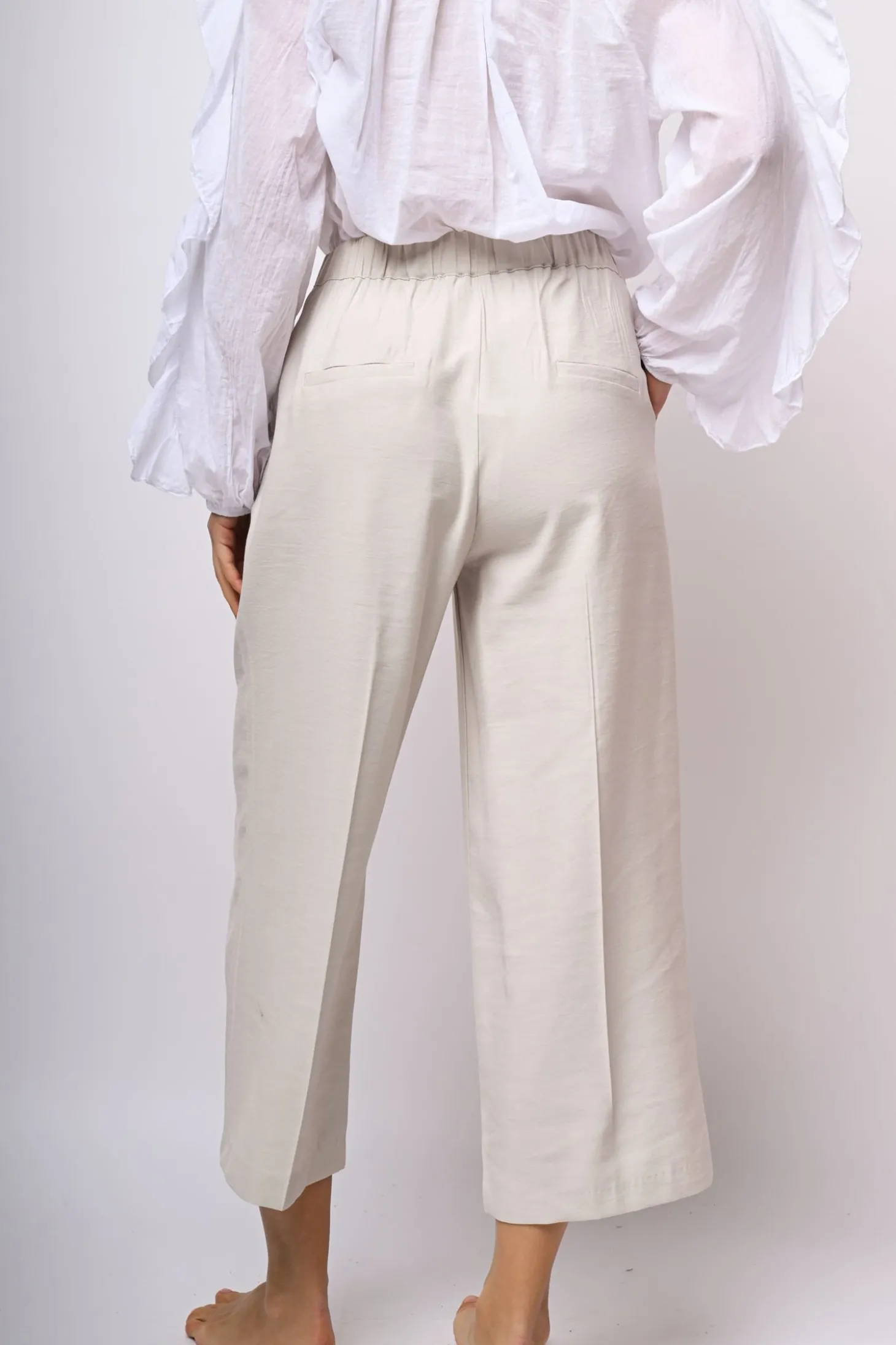 Pantaloni crop misto viscosa