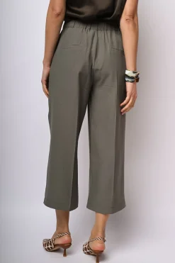 Pantaloni crop misto viscosa