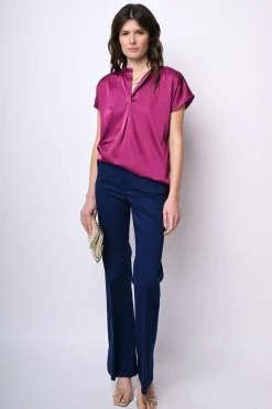 Pantaloni in cotone a zampa