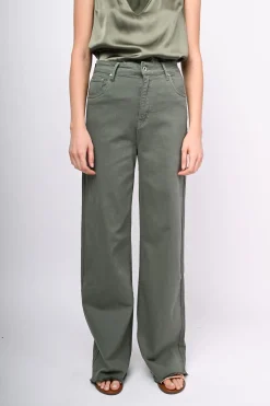 Pantaloni in drill a gamba ampia