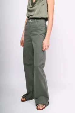 Pantaloni in drill a gamba ampia