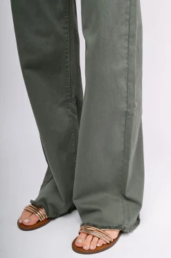 Pantaloni in drill a gamba ampia